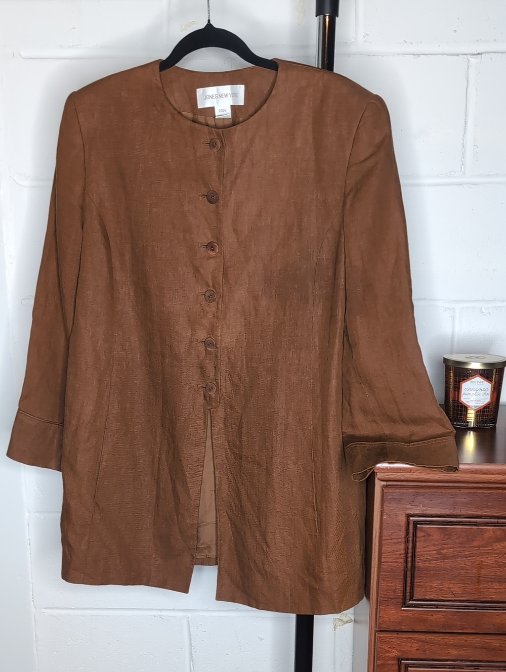 Jones New York Brown Button-Front Women's Top